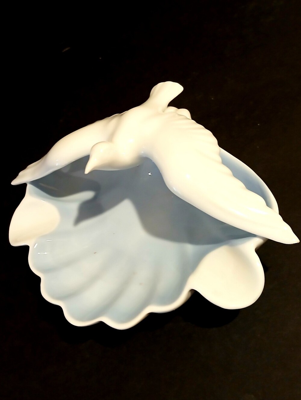 Vintage Gerold Portzellan West German White Ceramic Dove Shell Ashtray